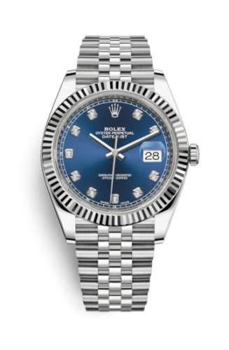 Datejust 41 Stainless Steel Fluted / Jubilee  / Blue - Diamond