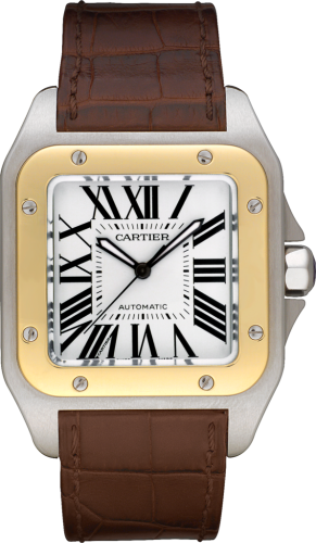 Santos 100 41.3  Stainless Steel / Yellow Gold